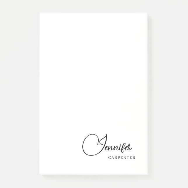 Professional elegant modern minimalist add name post-it notes (Front)