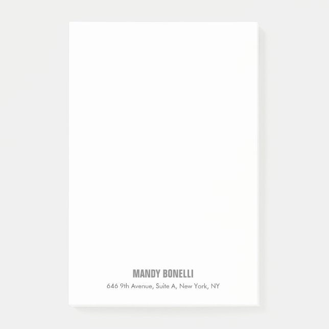 Professional elegant modern minimalist add name post-it notes (Front)