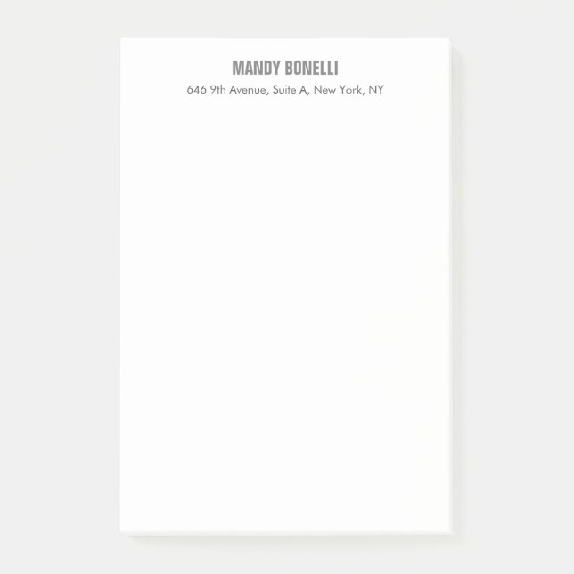 Professional elegant modern minimalist add name post-it notes (Front)