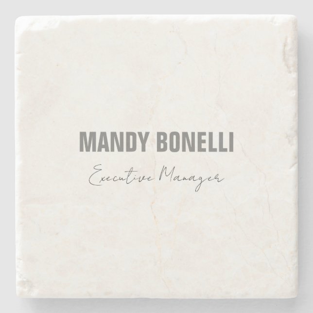 Professional elegant modern minimalist add name stone coaster (Front)