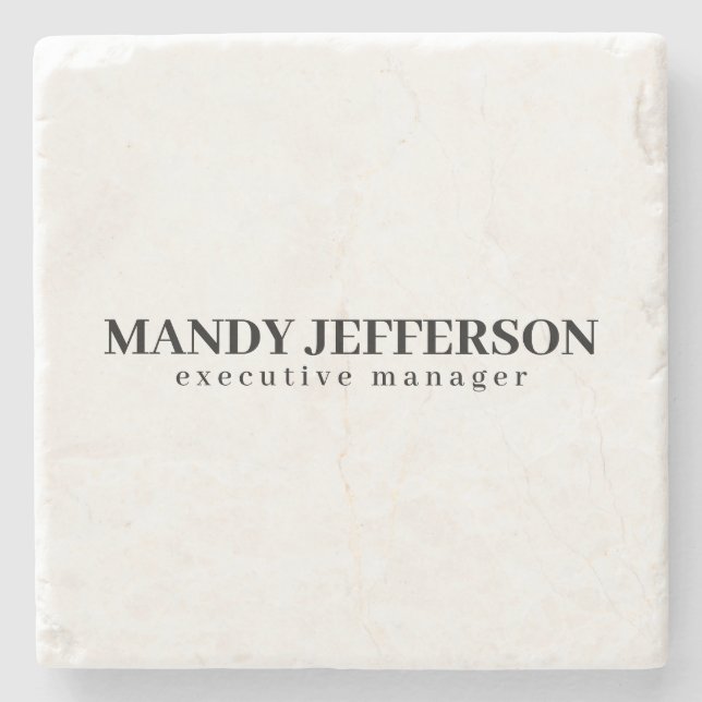 Professional elegant modern minimalist add name stone coaster (Front)