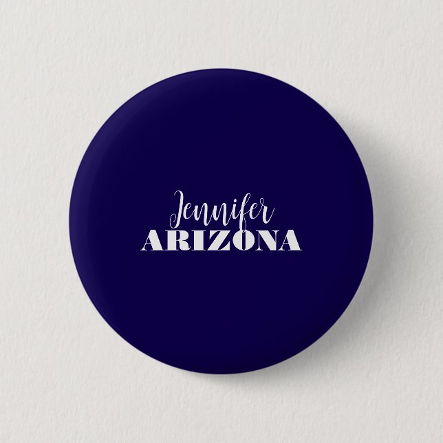 Professional elegant modern minimalist dark blue 2 inch round button (Front)