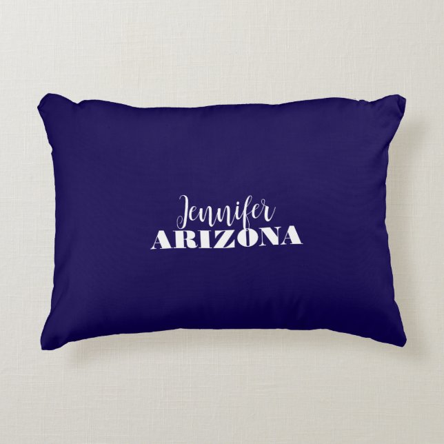 Professional elegant modern minimalist dark blue accent pillow (Front)
