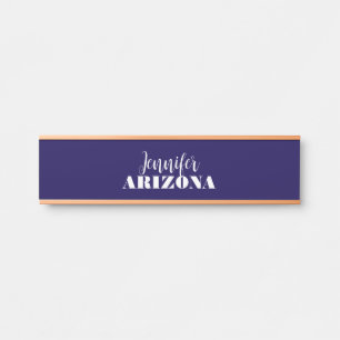 Professional elegant modern minimalist dark blue door sign