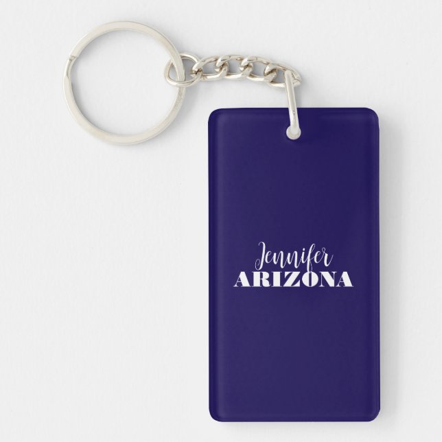 Professional elegant modern minimalist dark blue keychain (Front)