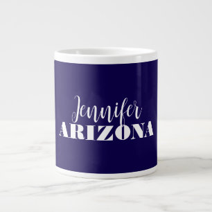 Professional elegant modern minimalist dark blue large coffee mug