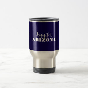 Professional elegant modern minimalist dark blue travel mug