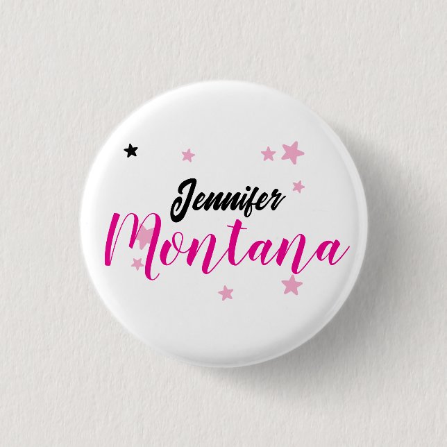 Professional elegant modern minimalist name 1 inch round button (Front)
