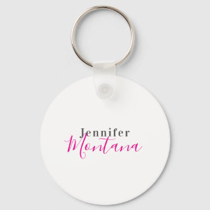 Professional elegant modern minimalist name keychain