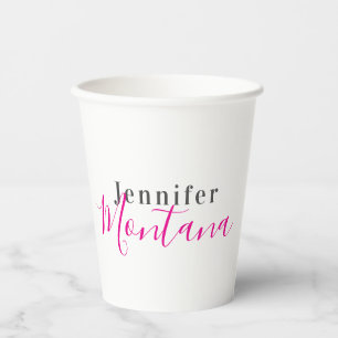 Professional elegant modern minimalist name paper cups