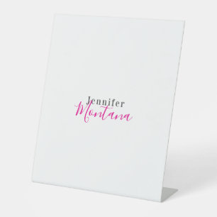 Professional elegant modern minimalist name pedestal sign