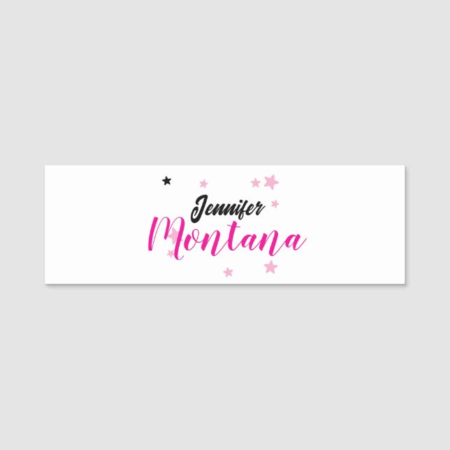 Professional elegant modern minimalist name tag (Front)