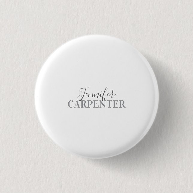 Professional elegant modern minimalist plain 1 inch round button (Front)