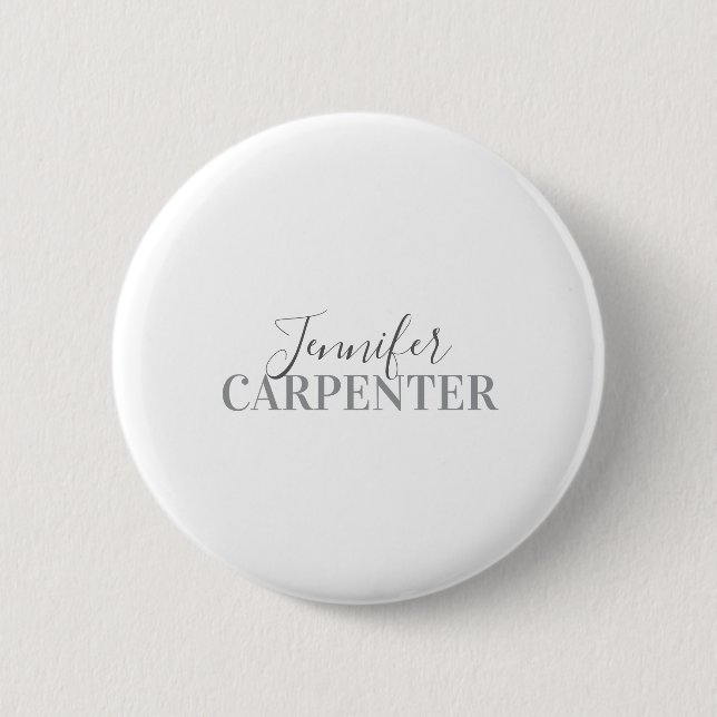 Professional elegant modern minimalist plain 2 inch round button (Front)