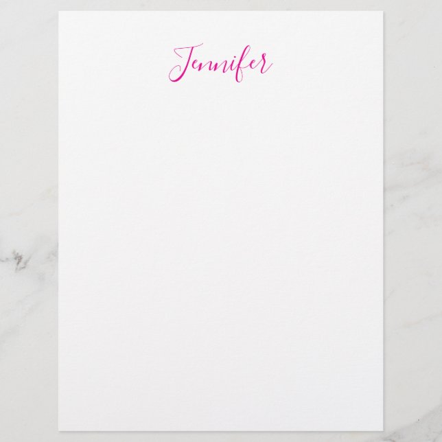 Professional elegant modern minimalist plain name letterhead (Front)