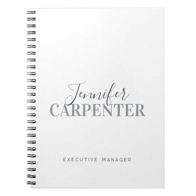 Professional elegant modern minimalist plain notebook (Front)