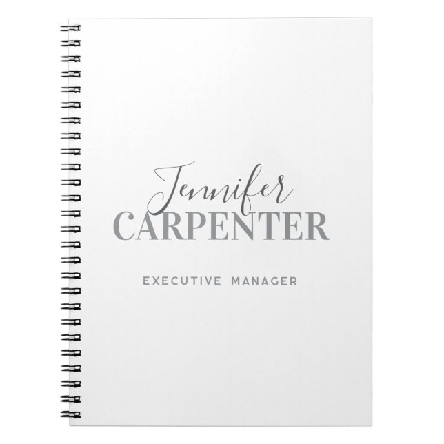 Professional elegant modern minimalist plain  notebook (Front)