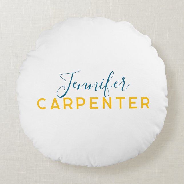 Professional elegant modern minimalist plain round pillow (Front)