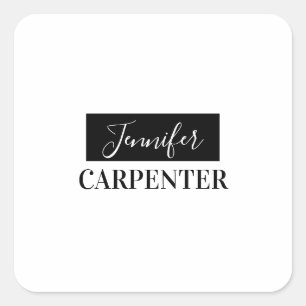 Professional elegant modern minimalist plain  square sticker