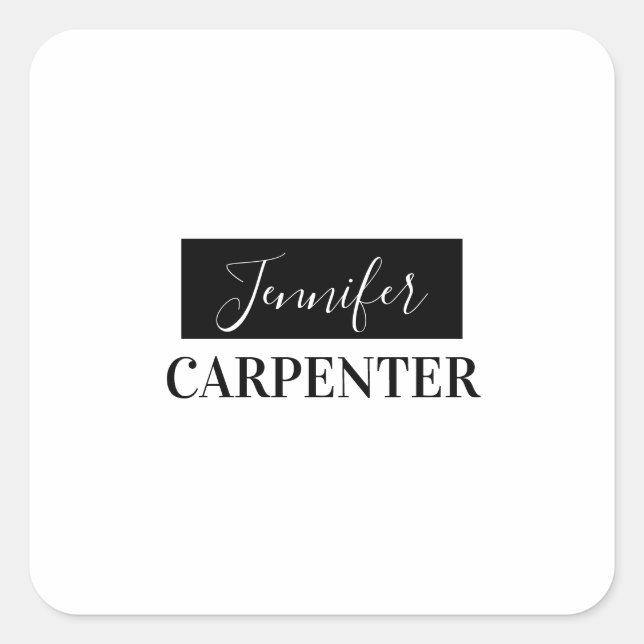 Professional elegant modern minimalist plain  square sticker (Front)