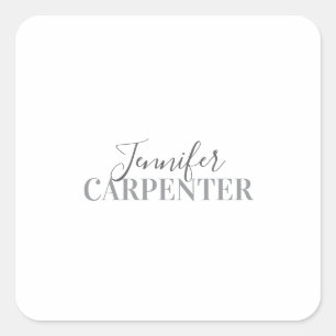 Professional elegant modern minimalist plain square sticker