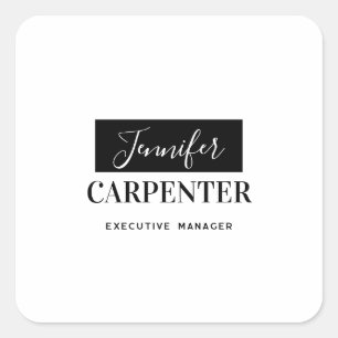 Professional elegant modern minimalist plain  square sticker