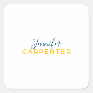 Professional elegant modern minimalist plain square sticker