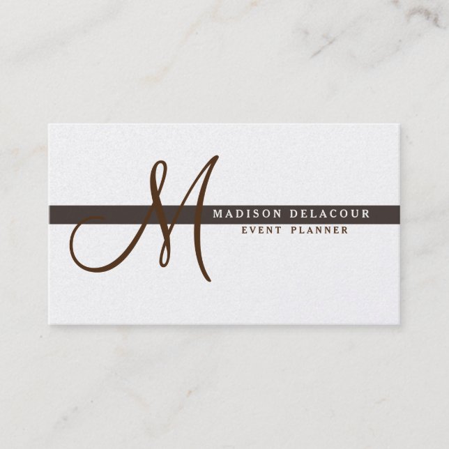 Professional Elegant Modern Monogram  Business Card (Front)