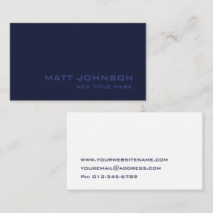 Professional Elegant Modern Navy Business Card