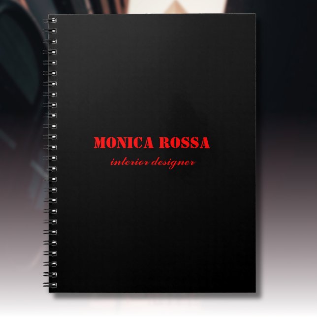 Professional Elegant Modern Neon Red Black Notebook (Creator Uploaded)