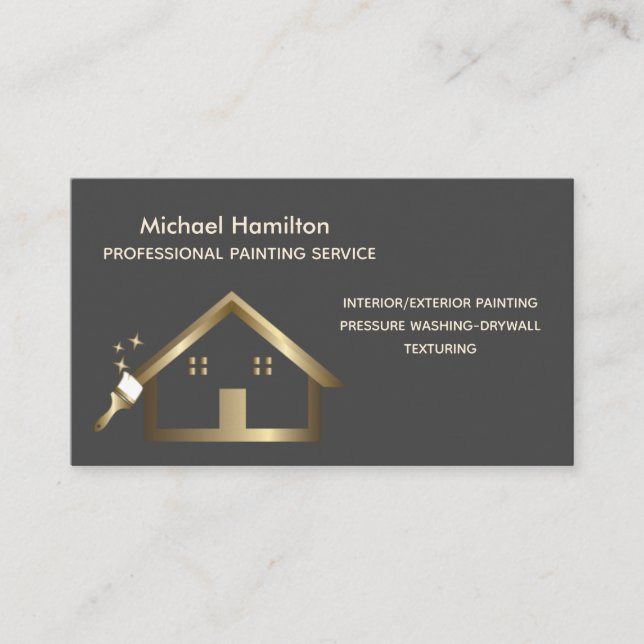 Professional elegant modern painting service business card (Front)