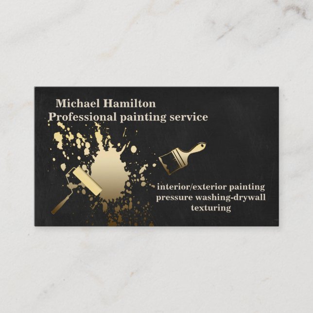 Professional elegant modern painting service business card (Front)
