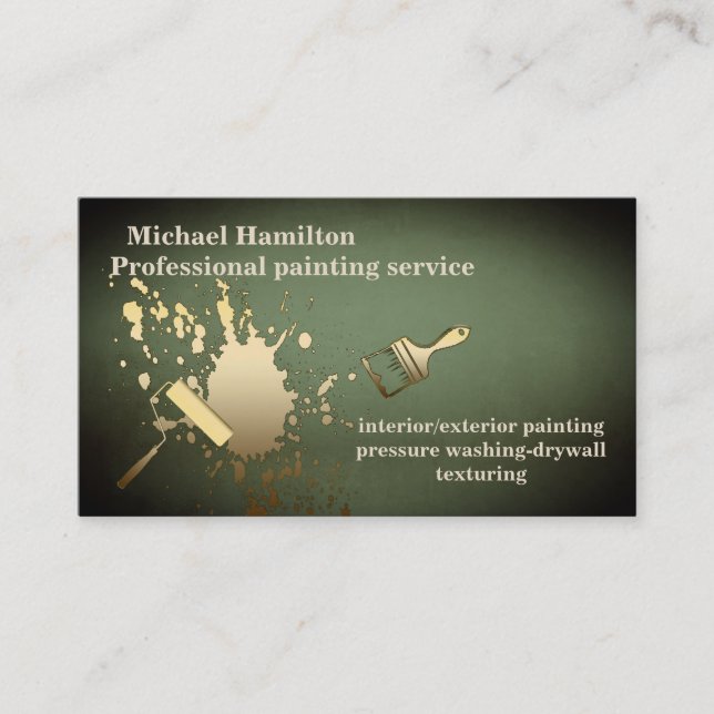 Professional elegant modern painting service business card (Front)