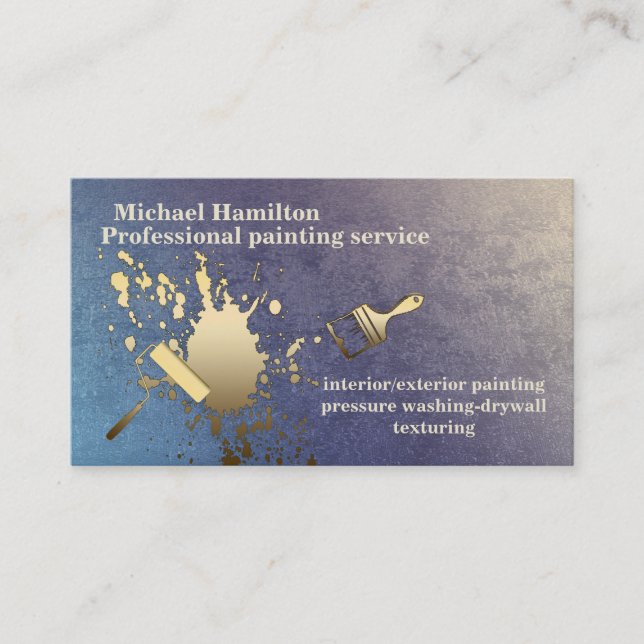 Professional elegant modern painting service business card (Front)