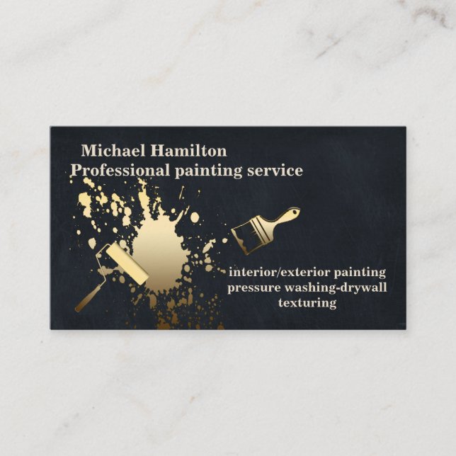 Professional elegant modern painting service business card (Front)