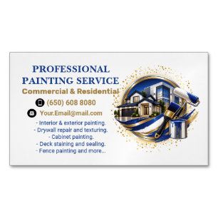Professional elegant modern painting service Magnetic business card