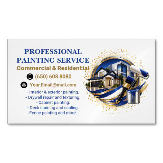 Professional elegant modern painting service Magnetic business card