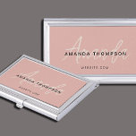 Professional Elegant Modern Personalized With Name Business Card Holder<br><div class="desc">Add a touch of preppy elegance to your networking with our Preppy Pink Professional Elegant Modern Personalized With Name Business Card Case. This finely crafted case seamlessly blends modern design with a personalized touch, making it the perfect accessory for organizing and presenting your business cards. Featuring your name, this business...</div>