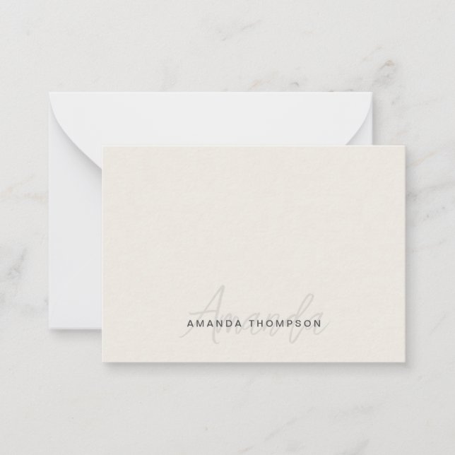 Professional Elegant Modern Personalized With Name Card (Front)