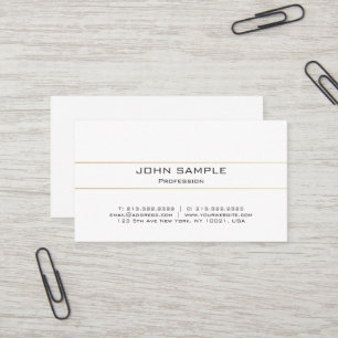 Professional Elegant Modern Plain Gold White Business Card