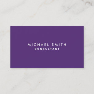 Professional Elegant Modern Plain Purple Simple Business Card