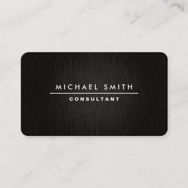 Professional Elegant Modern Plain Simple Black Business Card (Front)