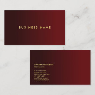 Professional Elegant Modern Red And Gold Template Business Card