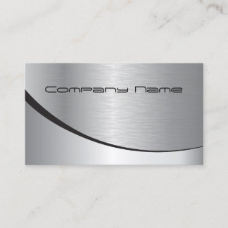 Professional Elegant Modern Silver Black Metal Business Card