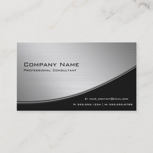Professional Elegant Modern Silver Business Business Card (Front)