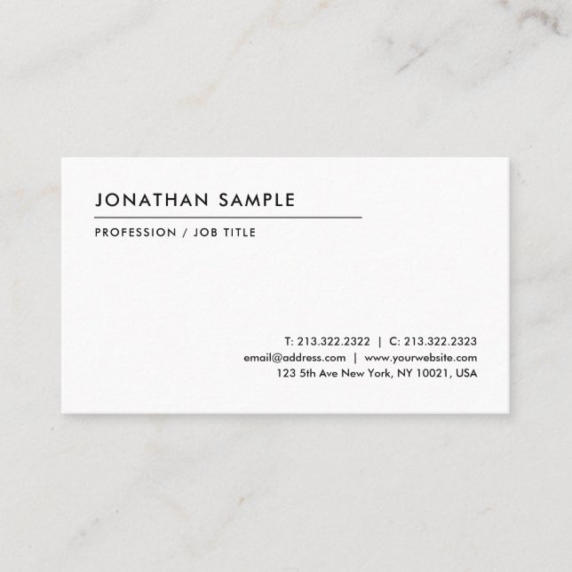 Professional Elegant Modern Template Custom Business Card (Front)