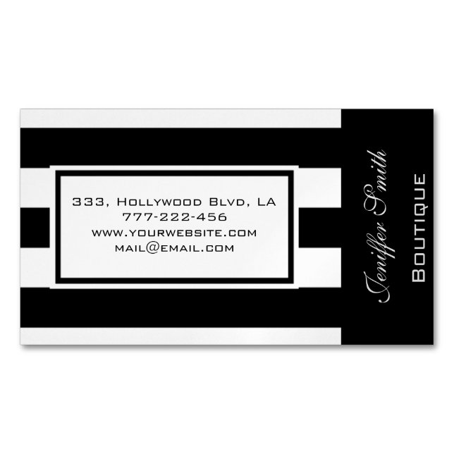 Professional elegant modern wide stripes 	Magnetic business card (Front)