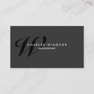 Professional Elegant Monogram Black Business Card