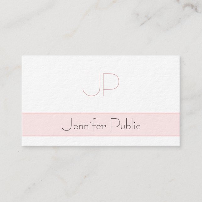 Professional Elegant Monogram Clean Plain Luxury Business Card (Front)