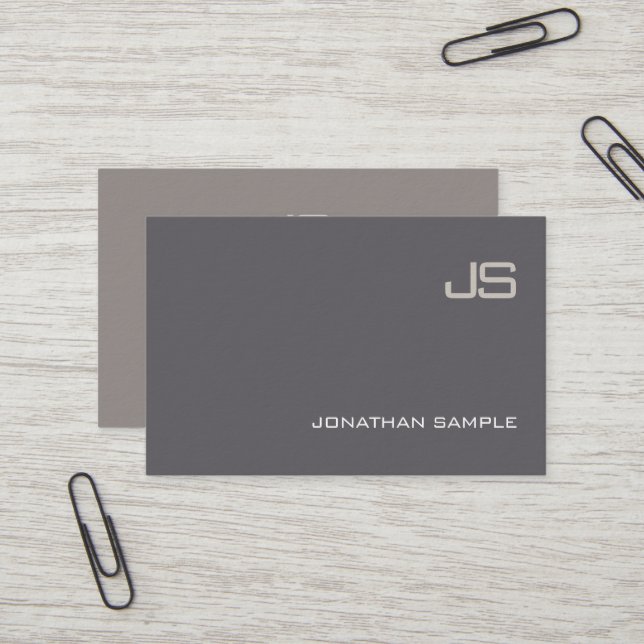Professional Elegant Monogram Design Modern Luxury Business Card (Front/Back In Situ)